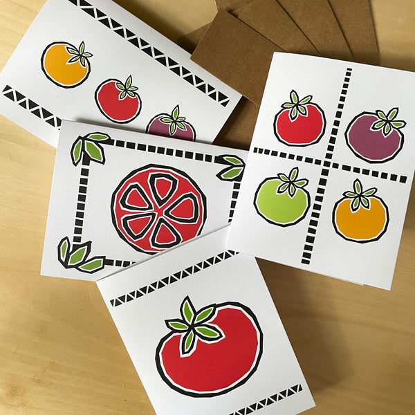 Fresh Tomato Cards Collection of 4