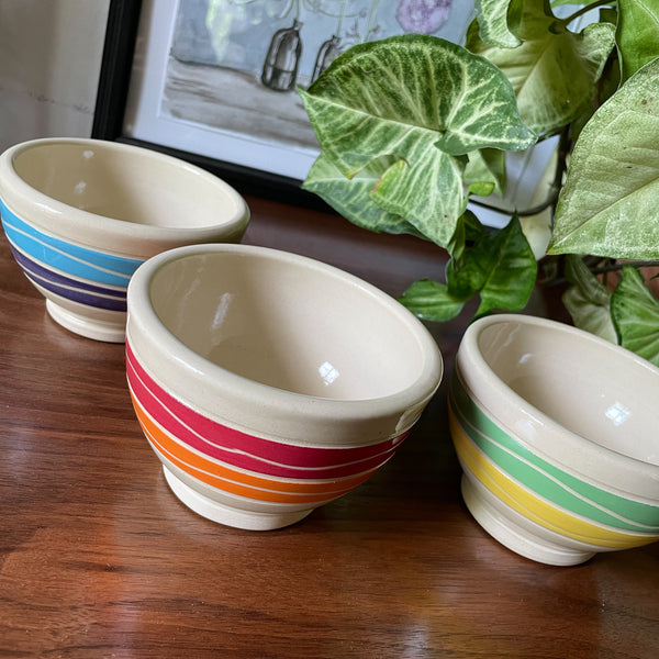 A Set of 3 Striped Mighty Spice Bowls