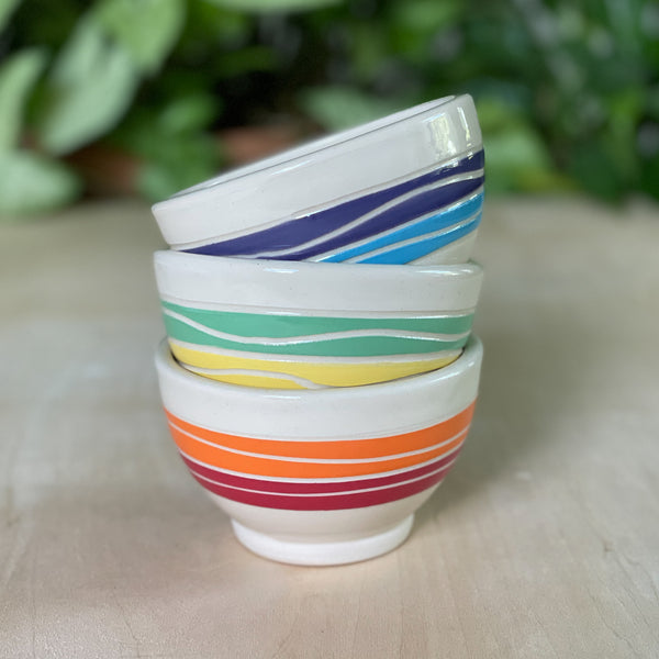 A Set of 3 Striped Mighty Spice Bowls