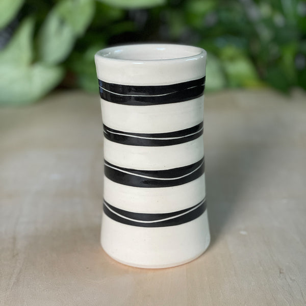 Black and White Flower Vase