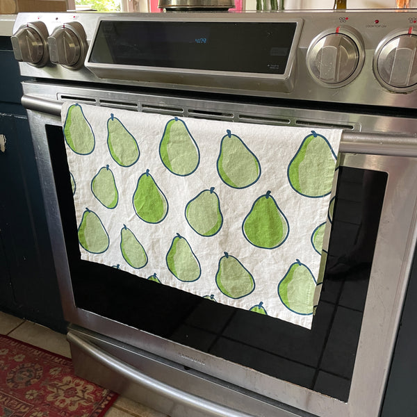 Linen + Cotton Tea Towel with Pears