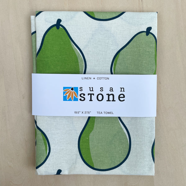 Linen + Cotton Tea Towel with Pears