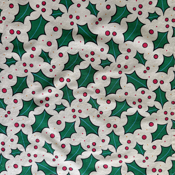 Linen + Cotton Tea Towel with Holly
