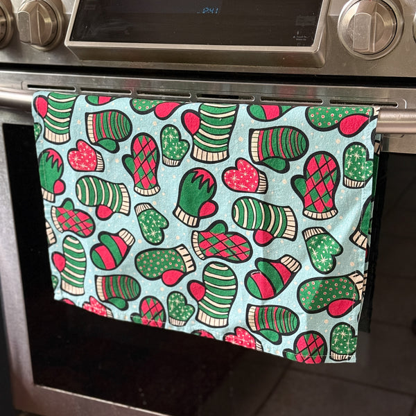 Linen + Cotton Tea Towel with Mittens