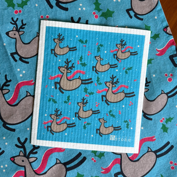 Holiday Swedish Dishcloths Set of 4