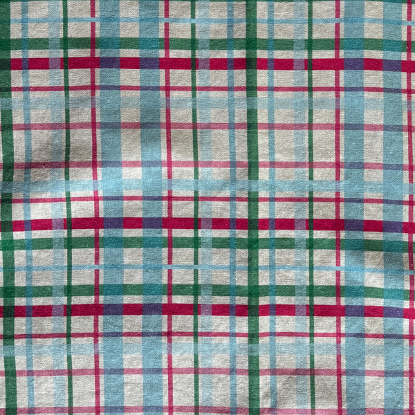 Linen + Cotton Tea Towel with Winter Plaid