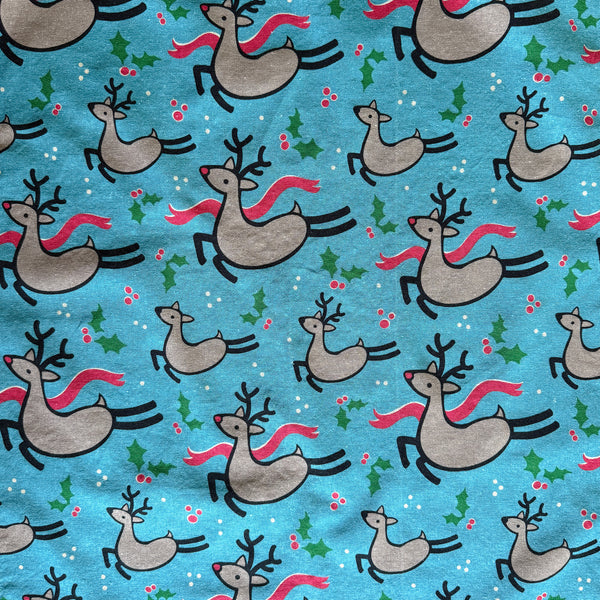 Linen + Cotton Tea Towel with Reindeer