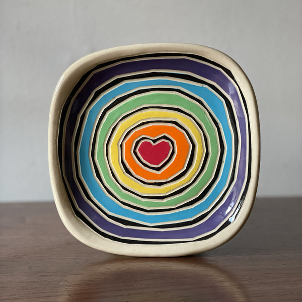 Rainbow Heart Art Plate