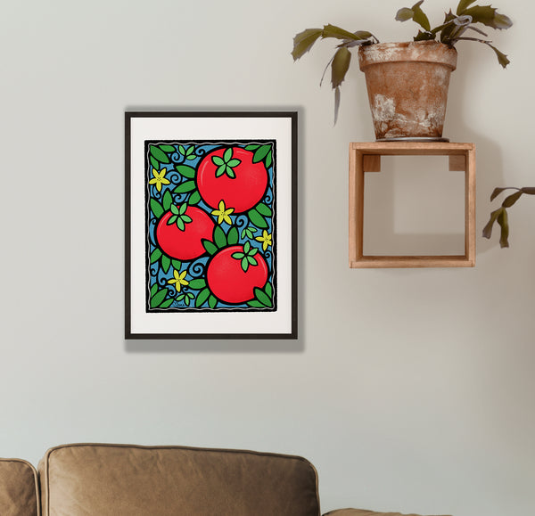 Tomato Art Print (blue)