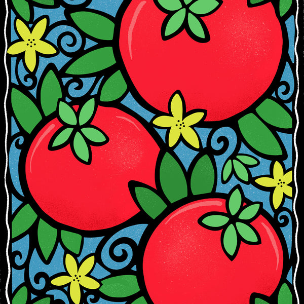 Tomato Art Print (blue)