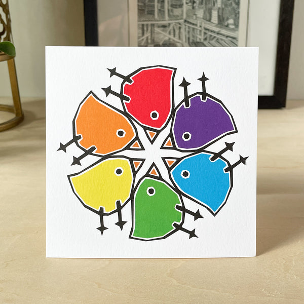 Happy Birds Pinwheel Card