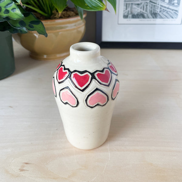 Bud Vase with Double Hearts