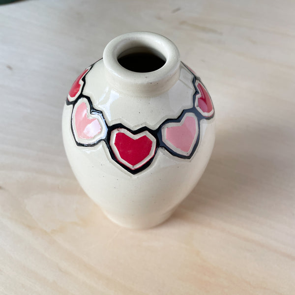 Bud Vase with Hearts