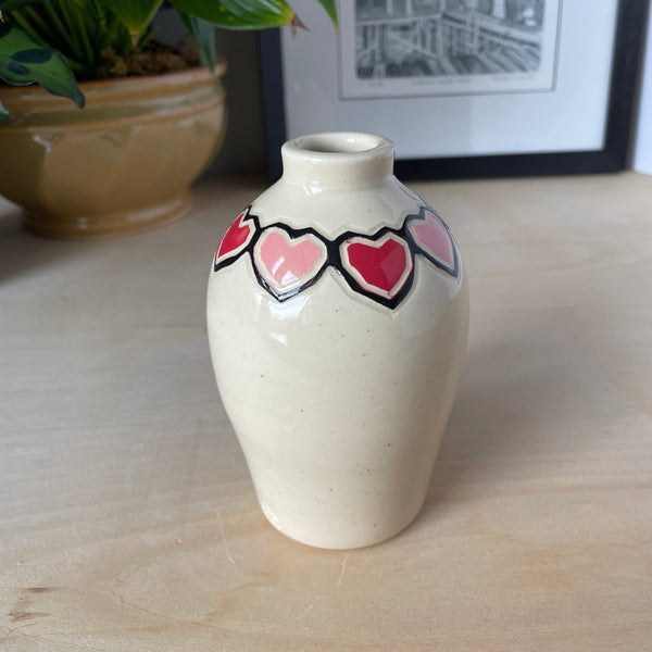 Bud Vase with Hearts