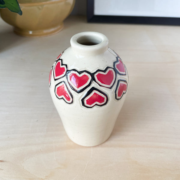 Bud Vase with Double Hearts